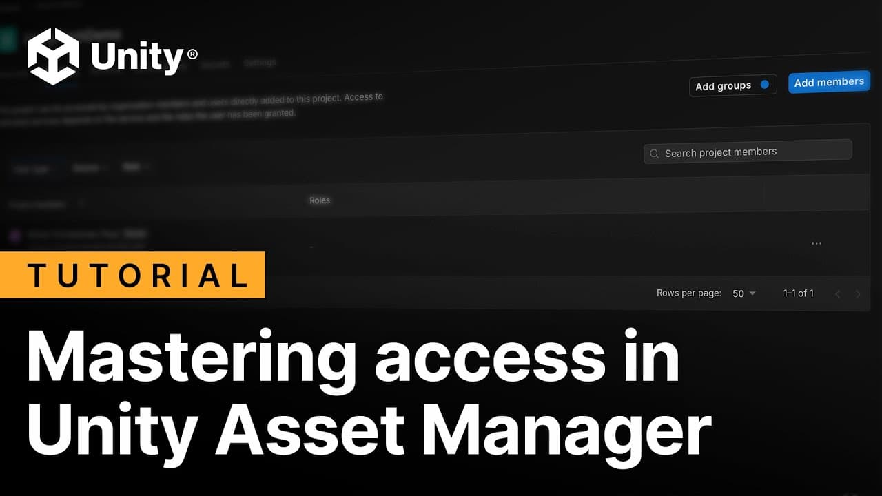  Mira el video: Dominio del acceso con Unity Asset Manager