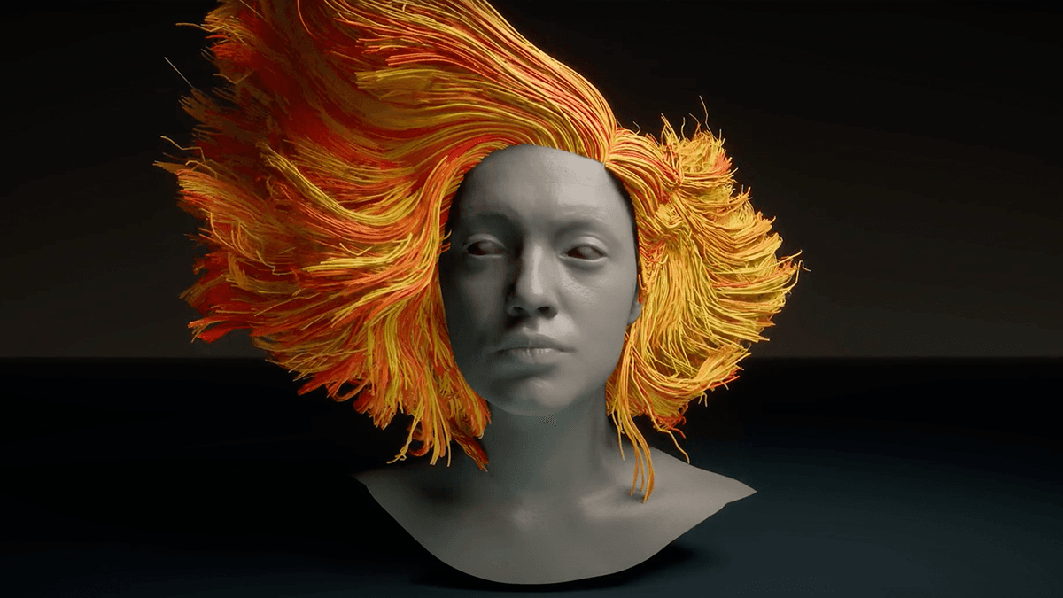 编辑器中的人类发丝