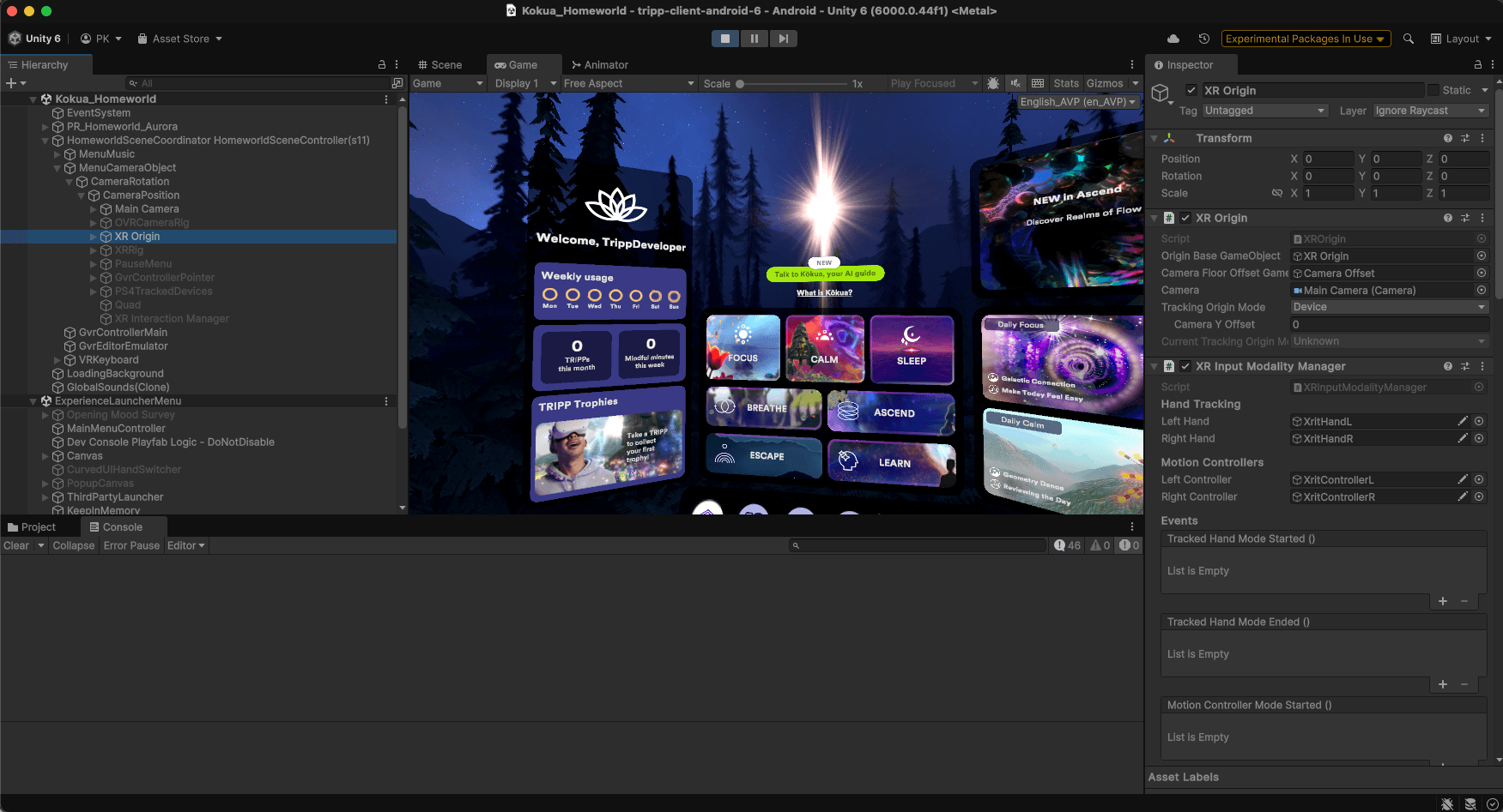 TRIPP in the Unity Editor