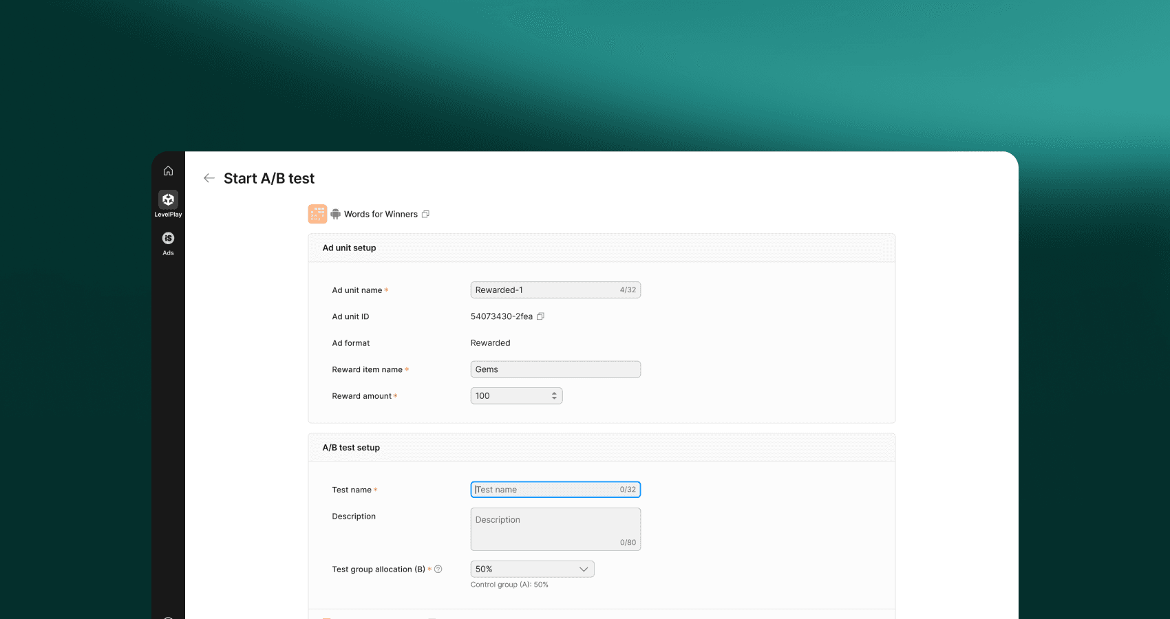 Начать A/B-тестирование на платформе
